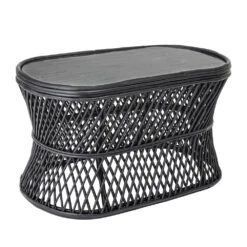 Bloomingville Abby Koffietafel Riet - Zwart -Bloomingville bloomingville abby koffietafel riet zwart 2