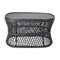 Bloomingville 25 Bloomingville Abby Koffietafel Riet - Zwart