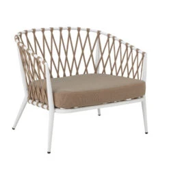 Bloomingville Cia Loungestoel - Wit -Bloomingville bloomingville cia loungestoel wit 3