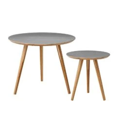 Bloomingville Cortado Salontafel Set Van 2 Grijs Bamboe