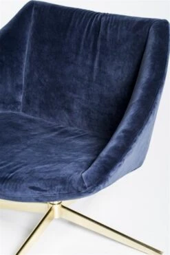Bloomingville Elegant Fauteuil Blauw Velours -Bloomingville bloomingville elegant fauteuil blauw velours 4