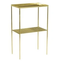 Bloomingville Grid Bijzettafel Metaal Goud Look -Bloomingville bloomingville grid bijzettafel metaal goud look 2