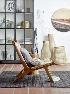 Bloomingville Keila Lounge Stoel Teak Hout - Naturel -Bloomingville bloomingville keila lounge stoel teak hout naturel 6