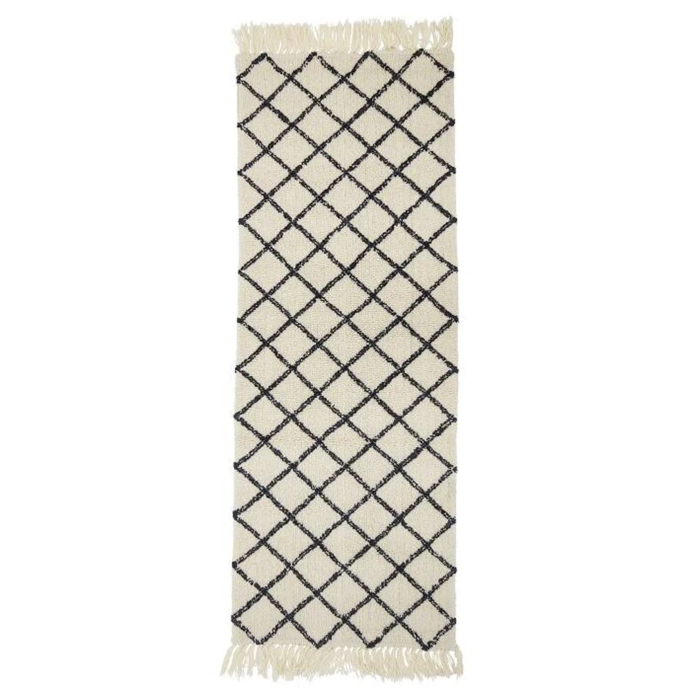 Bloomingville Vloerkleed Naturel Wol 200x70cm 3 Bloomingville Vloerkleed Naturel Wol 200x70cm