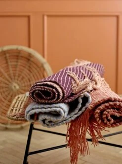 Bloomingville Vloerkleed Oranje Wol 120x60cm -Bloomingville bloomingville vloerkleed oranje wol 120x60cm 3