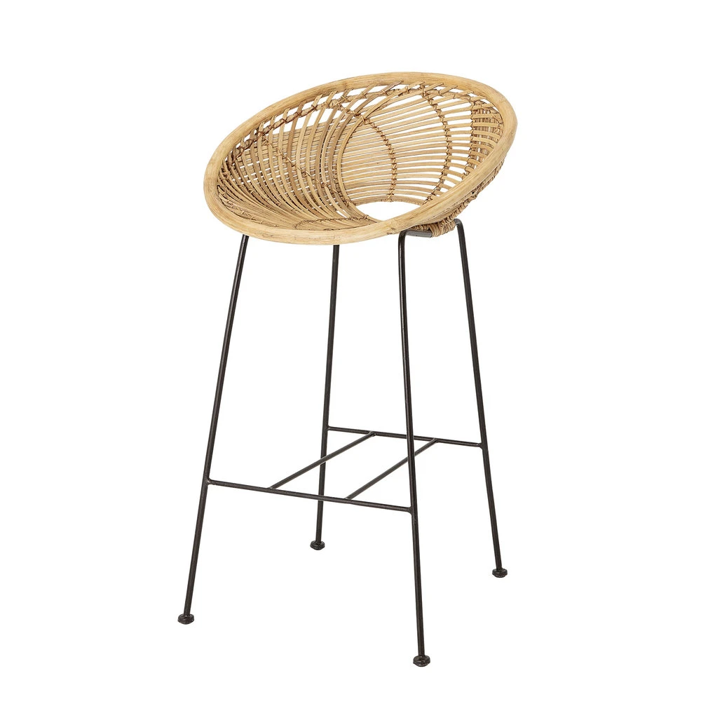 Bloomingville Yonne Barstoel Rotan - Naturel 4 Bloomingville Yonne Barstoel Rotan - Naturel - Afbeelding 2